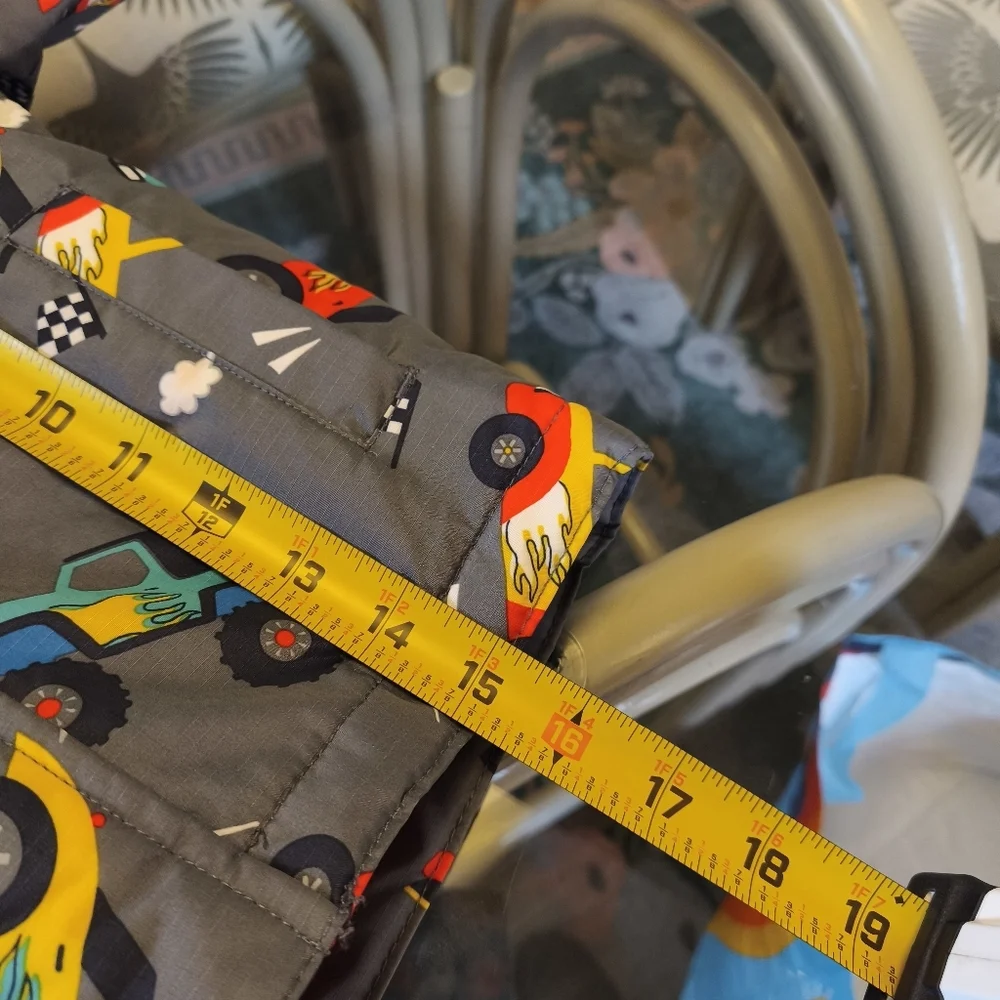 RARE The Children's Place Race Car Snow Pant Coat 3-Piece Set sz 12-18M Gray
